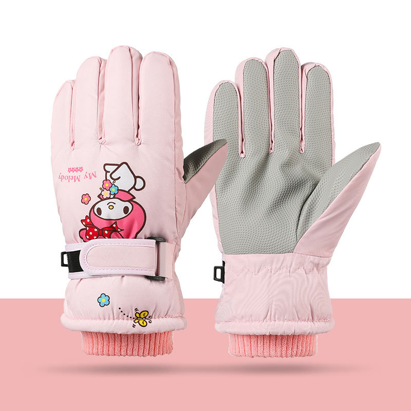 Kids Outdoor Gloves - 멜로디 쿠로미 겨울 어린이 플리스 장갑