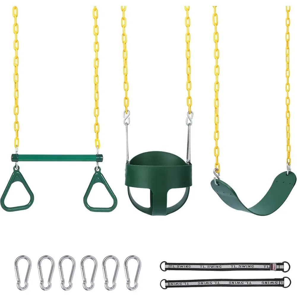 Kids Outdoor Swing Set - 야외용 콤보 그네 세트 (링, 벨트