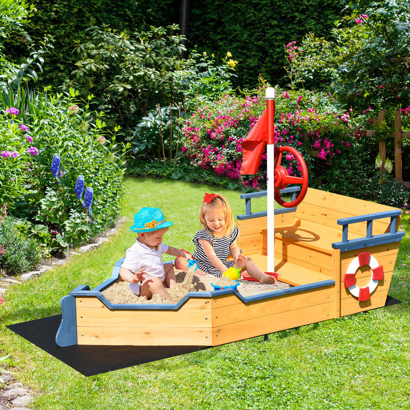 Kids Outdoor Wooden Playset - 어린이 해적선 나무 모래놀이터 야외 놀이