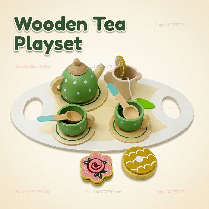 Kids Outdoor Wooden Playset - 어린이 나무로 만든 오후 티타임 세트