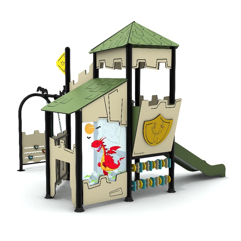 Kids Outdoor Wooden Playset - 나무로 만든 야외 놀이터 세트, 스틸