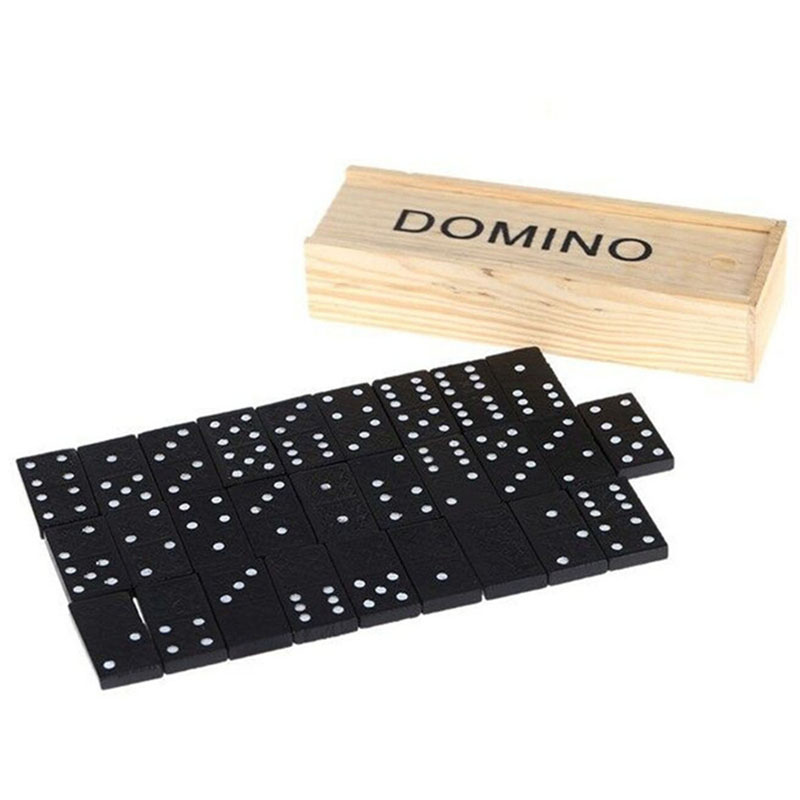 Kids Outdoor Activity Table - 28 개/대 나무 도미노 보드 게임