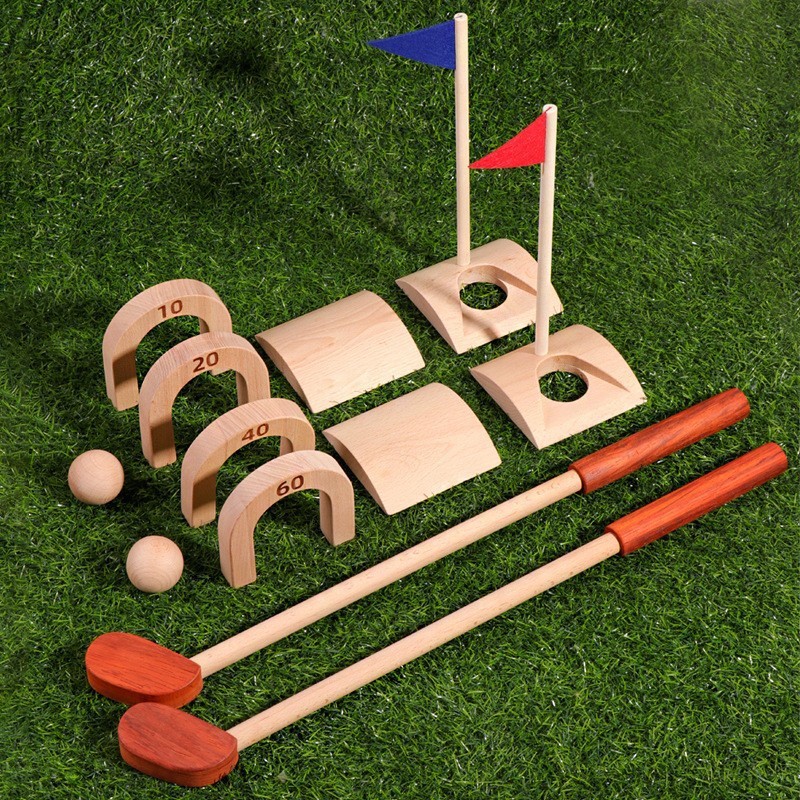 Kids Outdoor Wooden Playset - 어린이 골프 공 세트 나무 골프