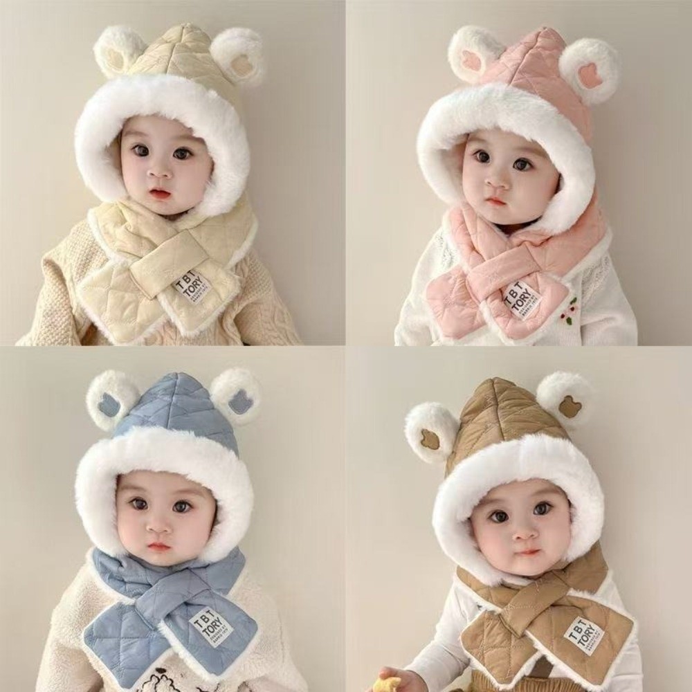 Kids Outdoor Gloves - 새로운 통합형 모자 스카프 세트 따뜻한