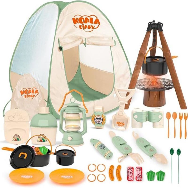 Kids Outdoor Tent - 어린이 캠핑 세트 캠프 파이어가있는 소년을위한