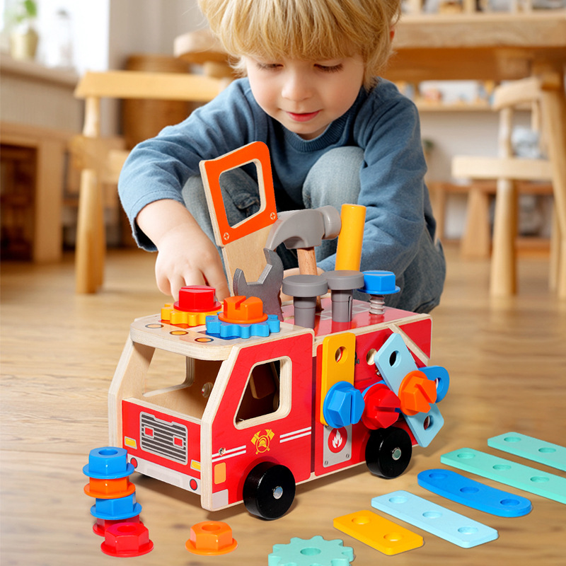 Kids Outdoor Wooden Playset - 어린이 너트 나사 조립 도구 세트