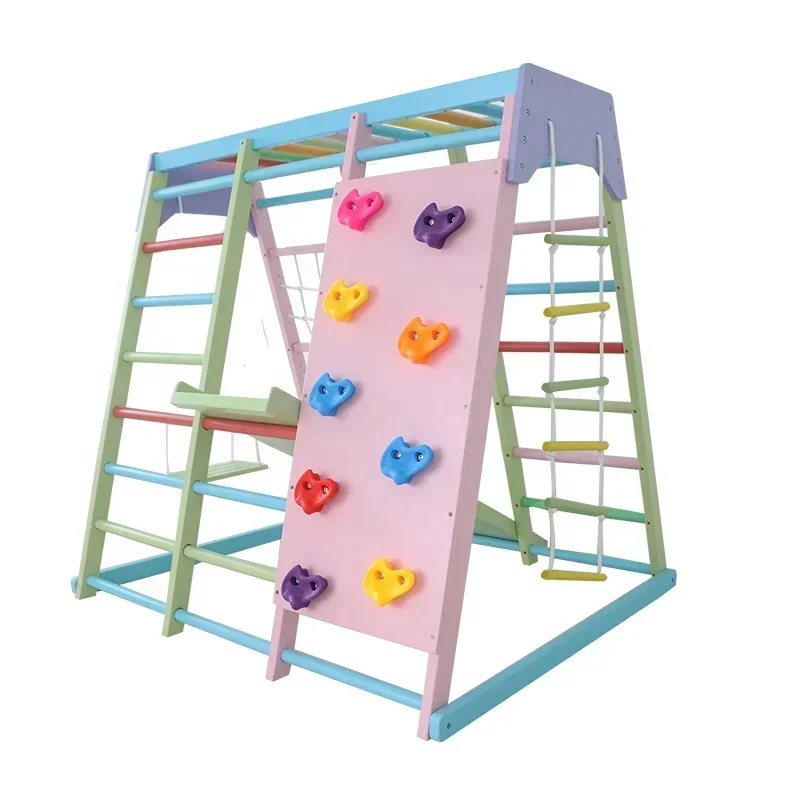 Kids Outdoor Wooden Playset - 어린이용 실내 나무 클라이밍 프레임 세트,