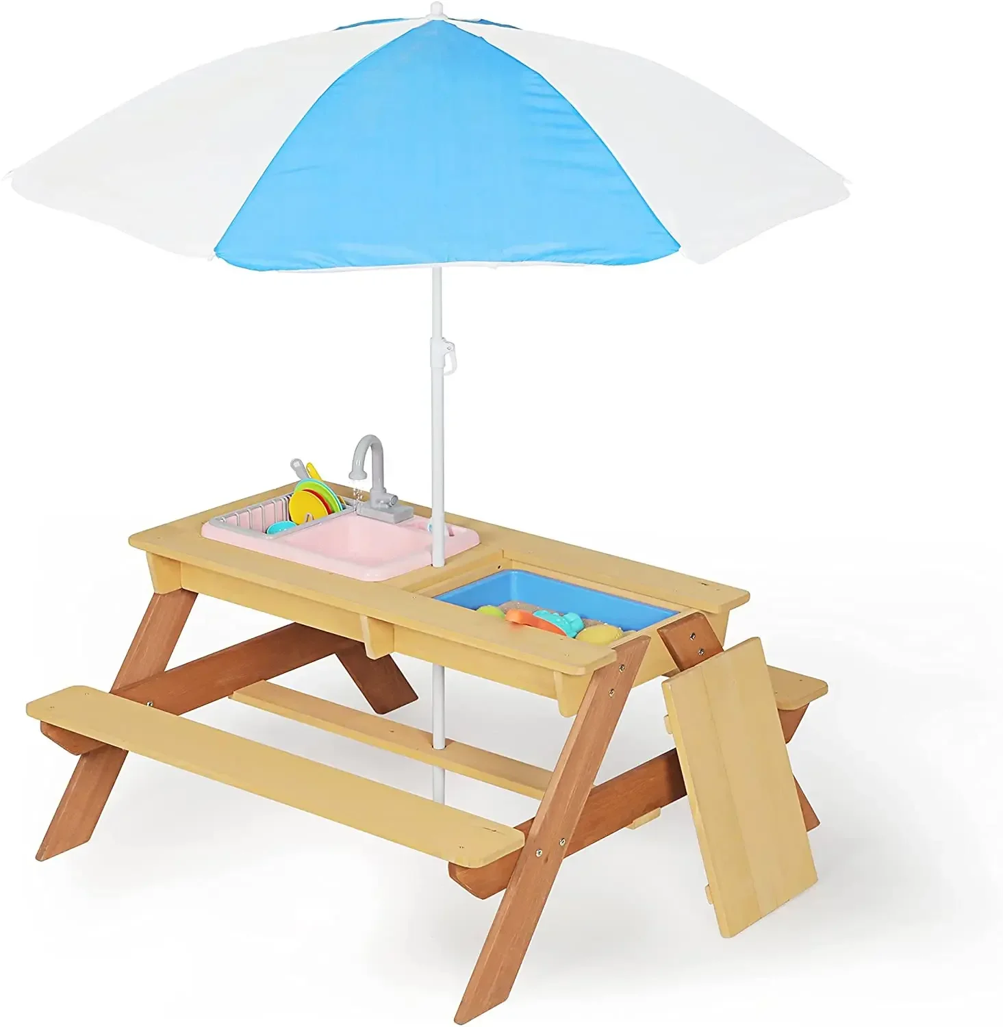 # 어린이 피크닉 테이블 야외 파티오 식탁 나무 활동  - Kids Outdoor Wooden Playset 리뷰 및 가격