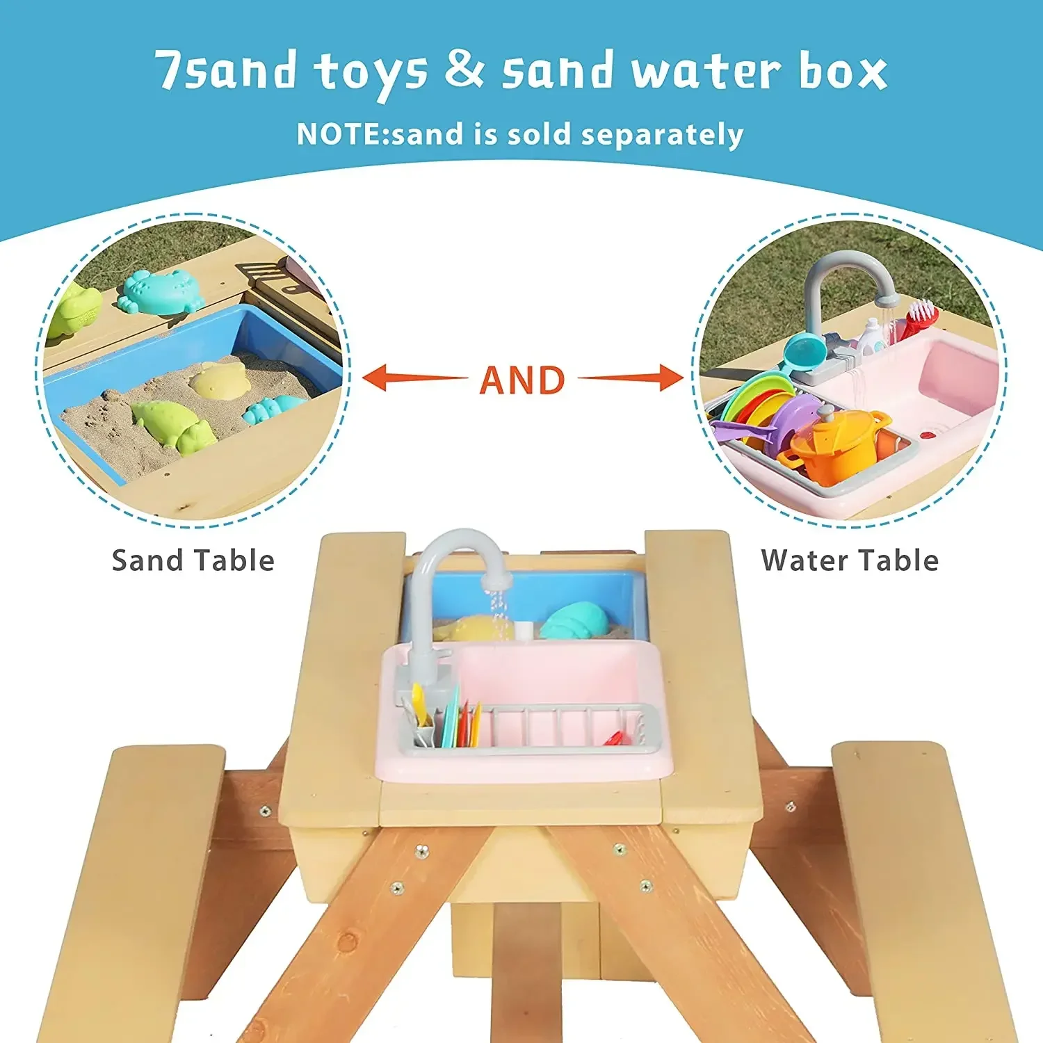 # 어린이 피크닉 테이블 야외 파티오 식탁 나무 활동  - Kids Outdoor Wooden Playset 리뷰 및 가격