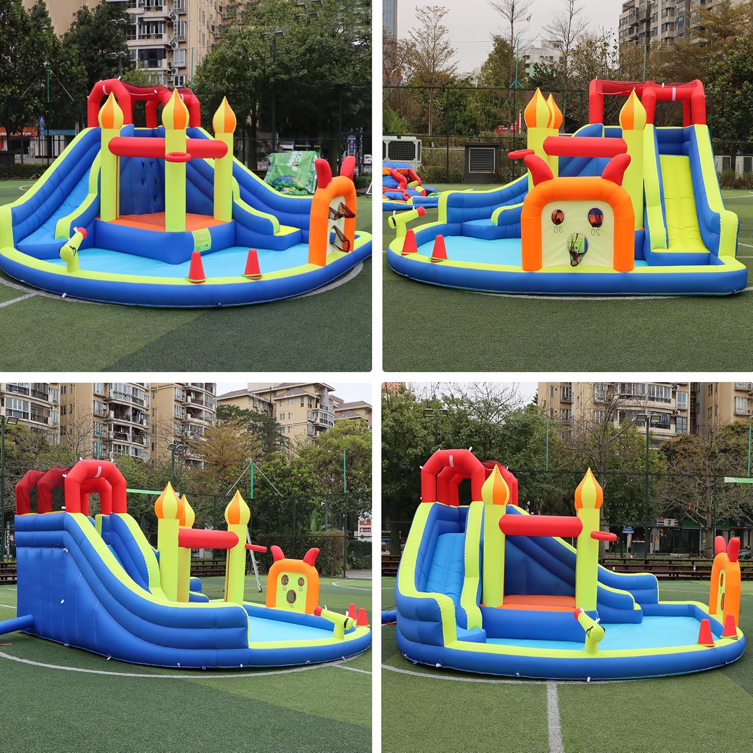 어린이용 점핑 캐슬, 긴 에어 슬라이드 2개 포함, 5 - Kids Outdoor Jumping 리뷰 및 가격