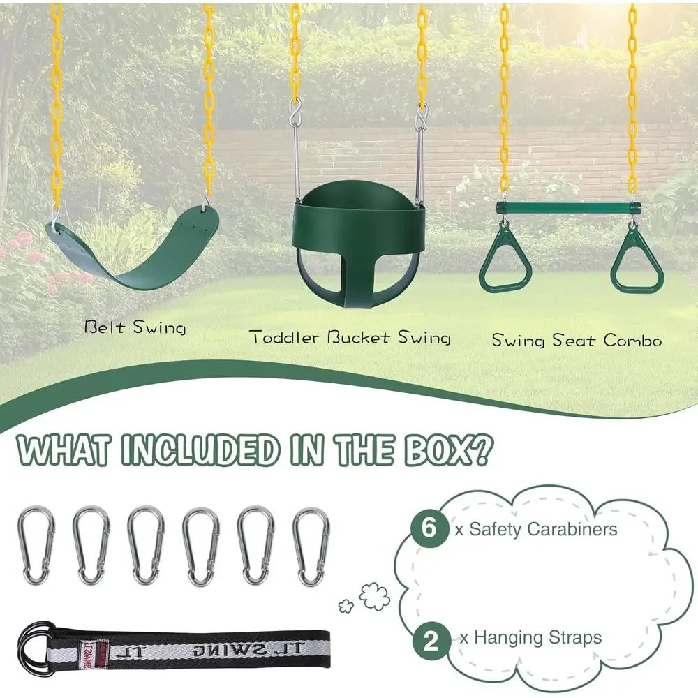 야외용 콤보 그네 세트 (링, 벨트 시트, 버킷 시트, - Kids Outdoor Swing Set 리뷰 및 가격