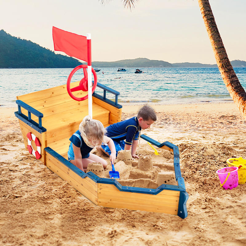 어린이 해적선 나무 모래놀이터 야외 놀이 세트 - Kids Outdoor Wooden Playset 리뷰 및 가격