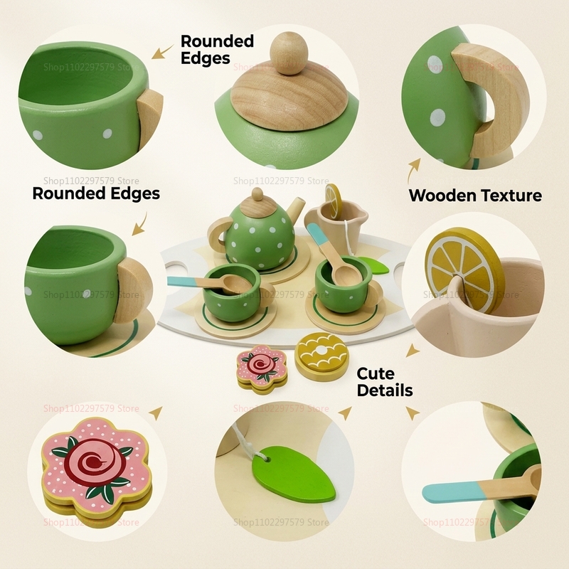 어린이 나무로 만든 오후 티타임 세트 장난감, 티파티  - Kids Outdoor Wooden Playset 리뷰 및 가격