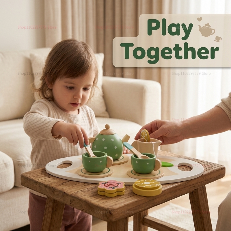 어린이 나무로 만든 오후 티타임 세트 장난감, 티파티  - Kids Outdoor Wooden Playset 리뷰 및 가격