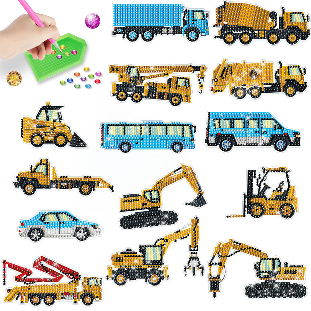 만화 엔지니어링 차량 다이아몬드 페인팅 스티커 키트 어 - Kids Outdoor Digger 리뷰 및 가격