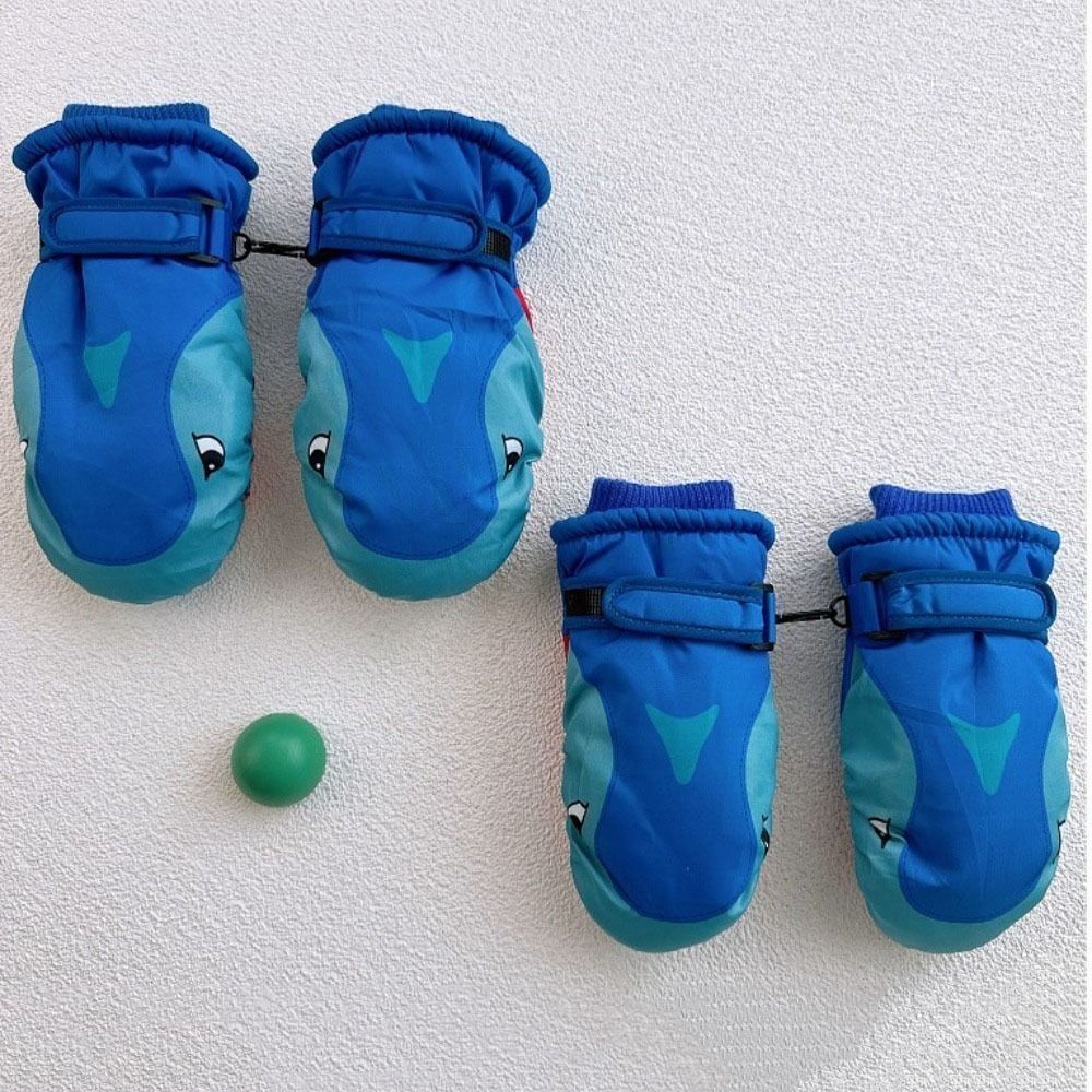 만화 어린이 스키 장갑 너클이 있는 상어 패턴 어린이  - Kids Outdoor Gloves 리뷰 및 가격