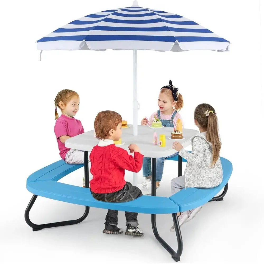 8인용 어린이 피크닉 테이블(우산 포함), 유아용 활동 - Kids Outdoor Activity Table 리뷰 및 가격
