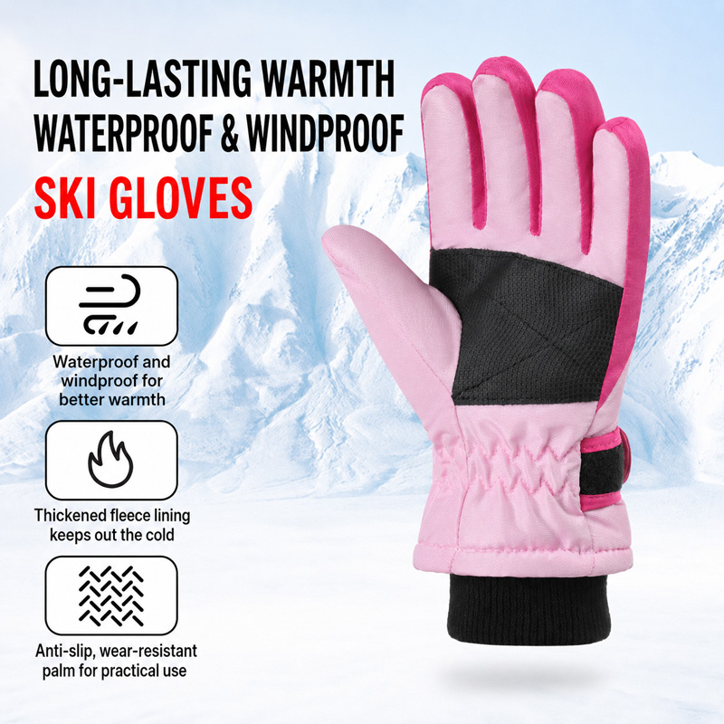 어린이 겨울 스키 장갑 방수 방풍 어린이 눈 장갑 소년 - Kids Outdoor Gloves 리뷰 및 가격