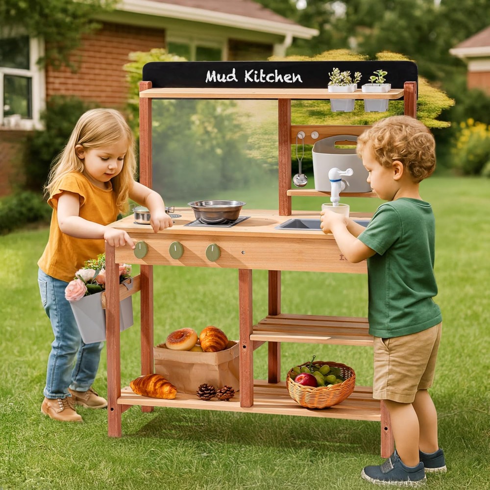 미국산 어린이용 야외 놀이용 나무 진흙 주방 세트 (흐 - Kids Outdoor Wooden Playset 리뷰 및 가격
