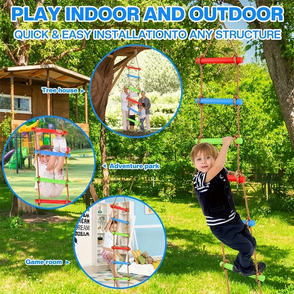 1개 다채로운 색상의 어린이용 등반 사다리 그네 - 가 - Kids Outdoor Climbing Equipment 리뷰 및 가격