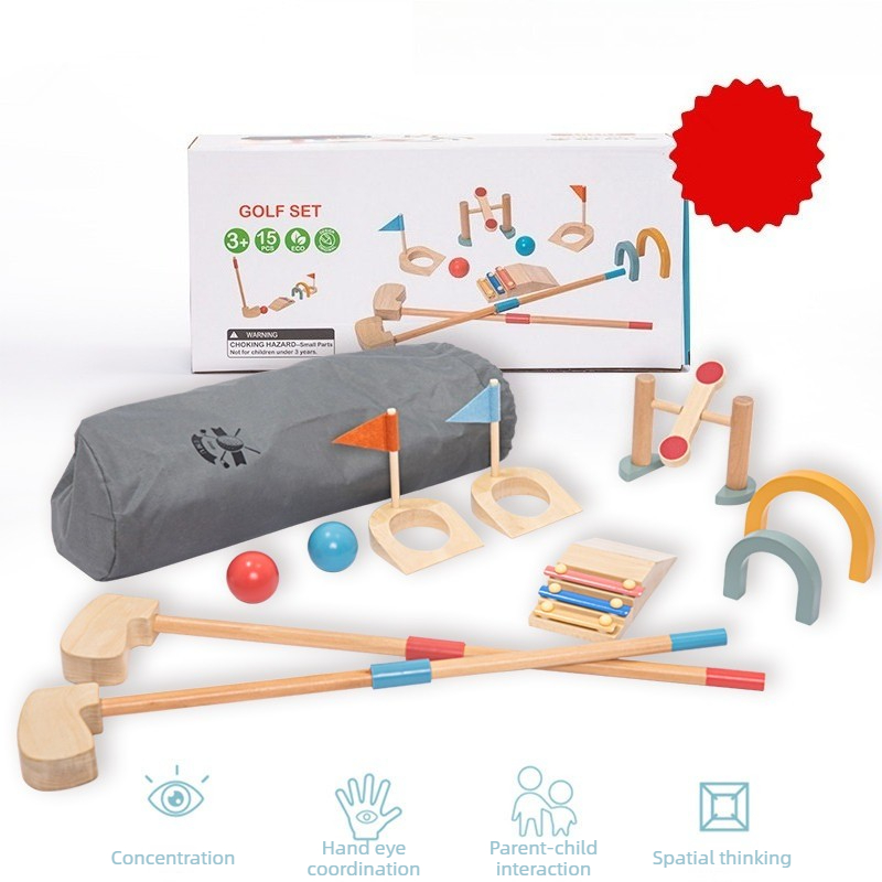 어린이 골프 공 세트 나무 골프 공 키트 어린이 야외  - Kids Outdoor Wooden Playset 리뷰 및 가격