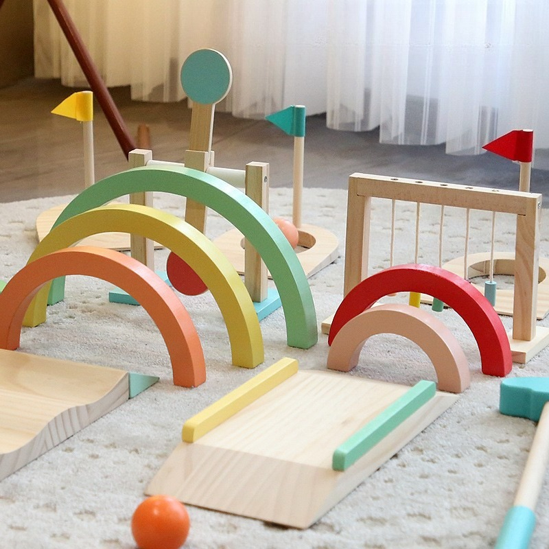 어린이 골프 공 세트 나무 골프 공 키트 어린이 야외  - Kids Outdoor Wooden Playset 리뷰 및 가격