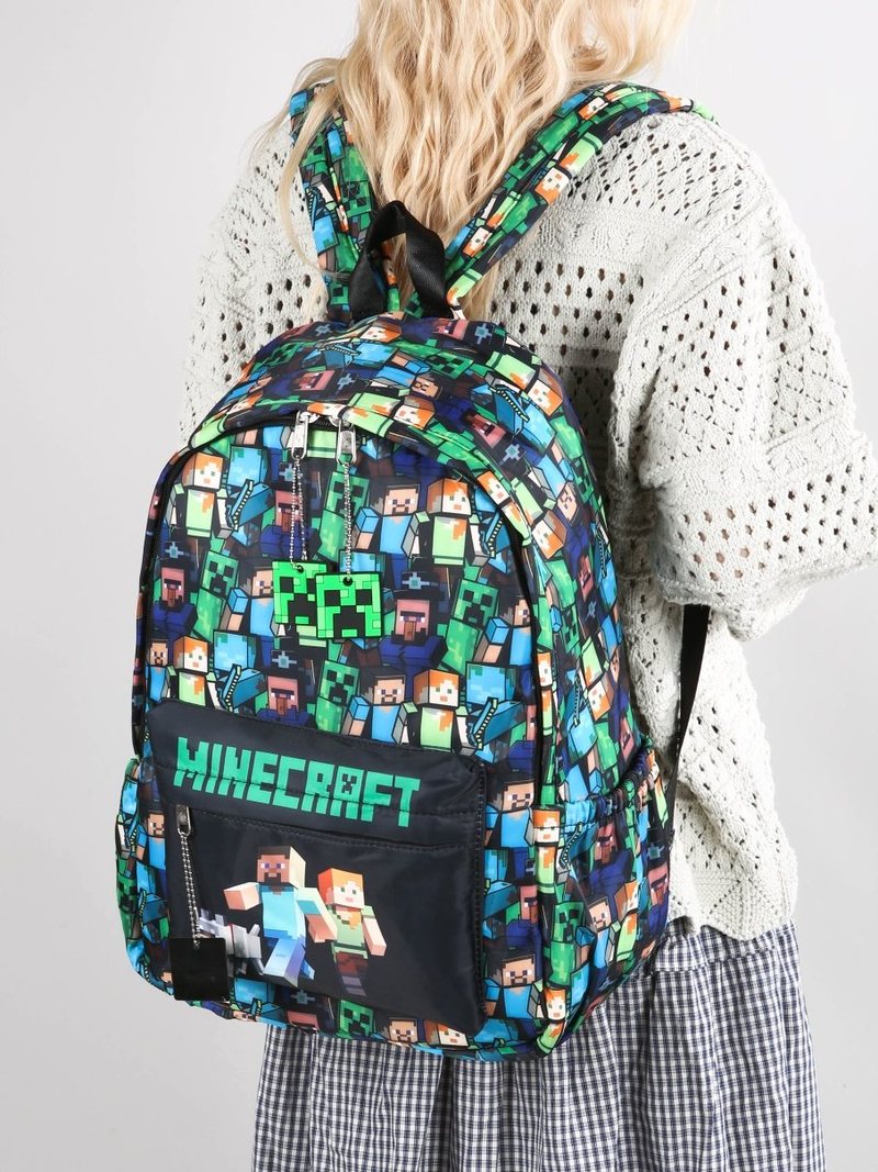 Minecraft 배낭 그래피티 프린트 경량 학교 배낭 - Kids Outdoor Backpack 리뷰 및 가격