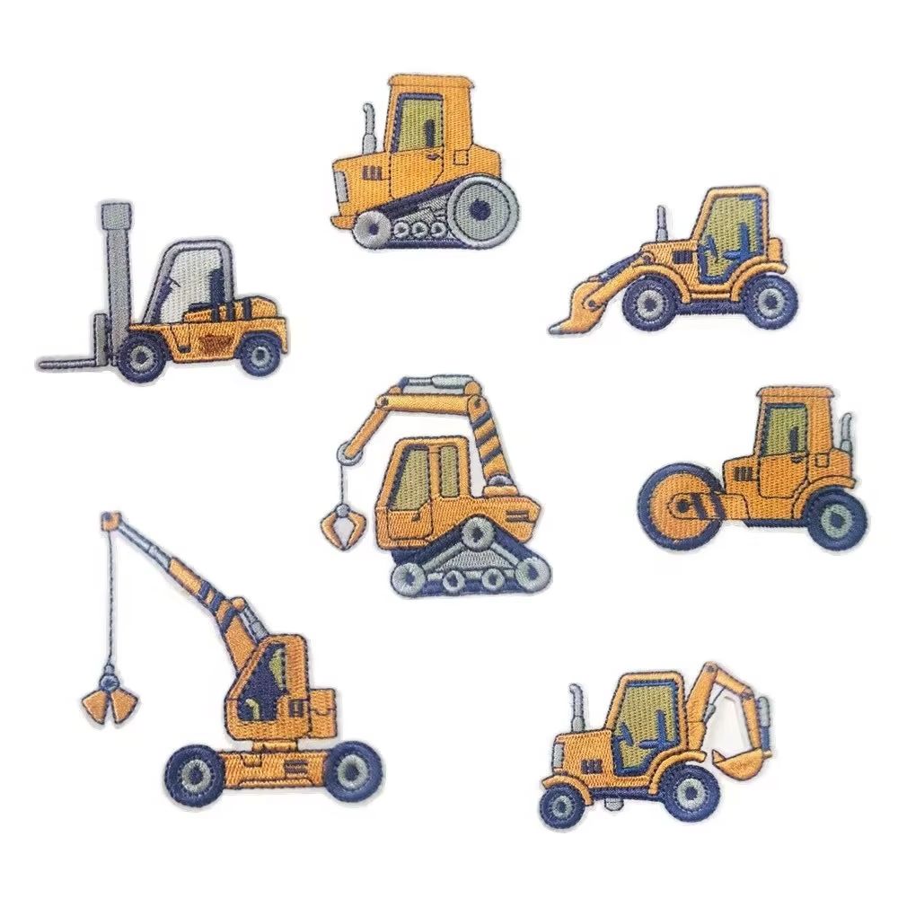 7Pcs 만화 노란색 엔지니어링 차량 굴삭기 철 자수  - Kids Outdoor Digger 리뷰 및 가격