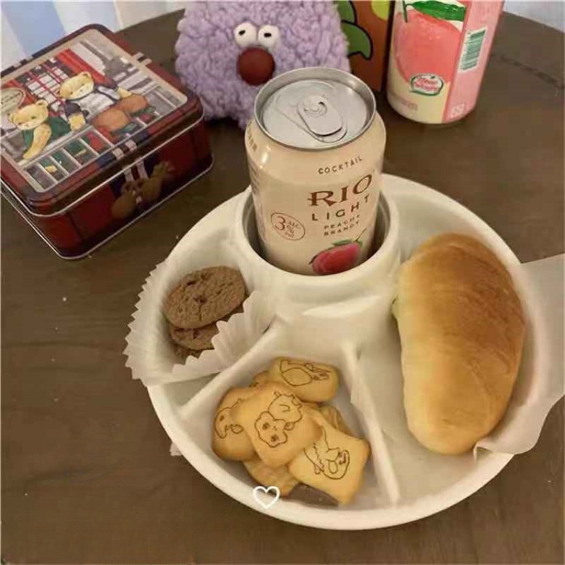 21cm 아침 식사 분할 접시 휴대용 바베큐 피크닉 트 - Kids Outdoor Bbq 리뷰 및 가격