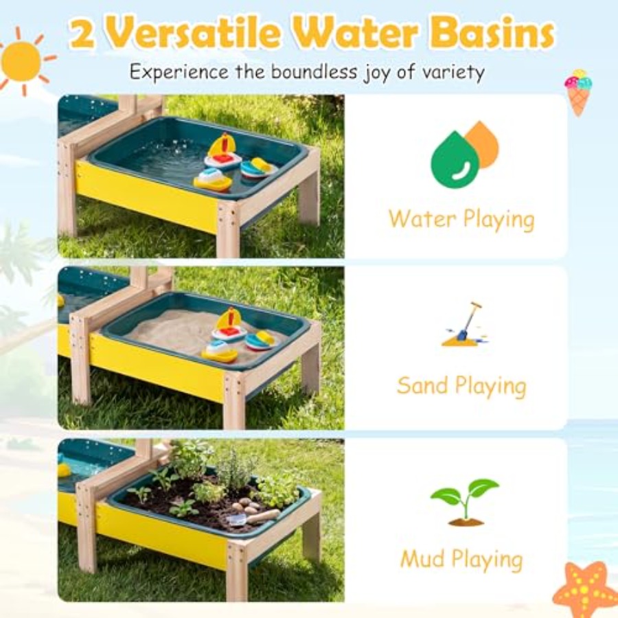 3세 이상 어린이용 야외 놀이 세트: 나무 모래 및 물 - Kids Outdoor Wooden Playset 리뷰 및 가격