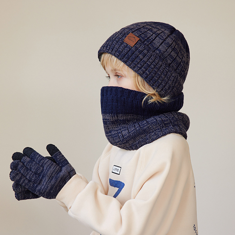 남아용 겨울 니트 장갑 모자 스카프, 야외 방풍 양털, - Kids Outdoor Gloves 리뷰 및 가격
