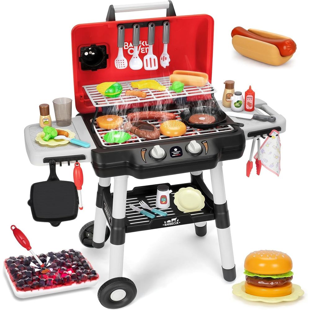 어린이용 주방놀이 장난감, 연기 소리와 조명이 있는 바 - Kids Outdoor Bbq 리뷰 및 가격