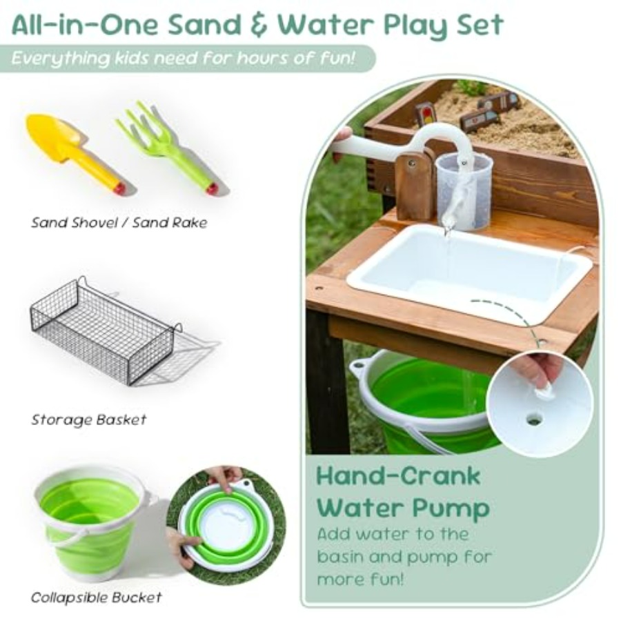 야외용 나무 모래놀이 테이블 (3~8세 어린이용), 천 - Kids Outdoor Activity Table 리뷰 및 가격