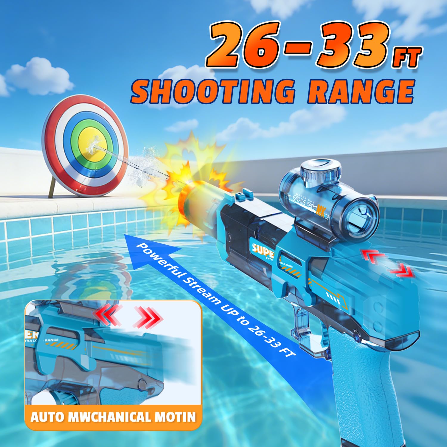 어린이 및 성인용 전동 물총, 조명이 있는 자동 물총, - Water Gun Soaker 리뷰 및 가격