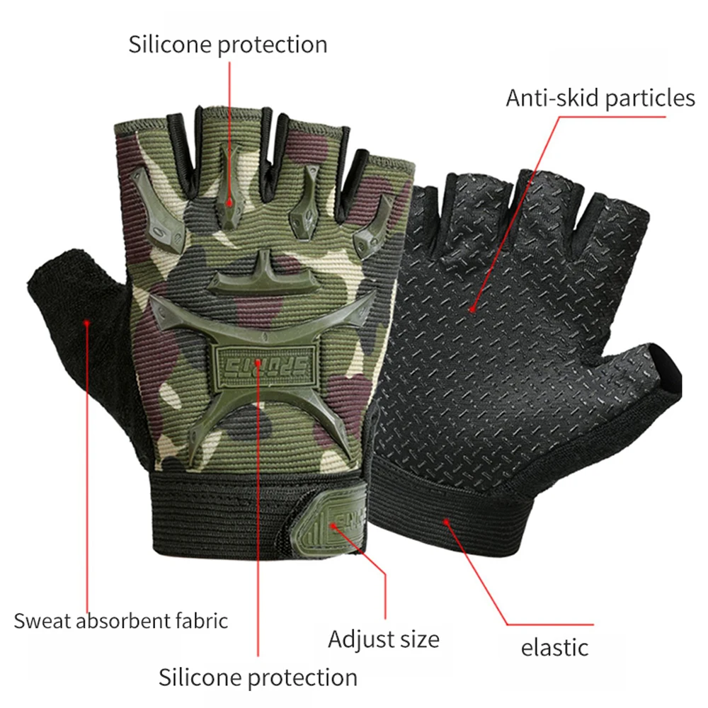 1 쌍 어린이 전술 핑거리스 장갑 육군 군사 카모 미끄 - Kids Outdoor Gloves 리뷰 및 가격