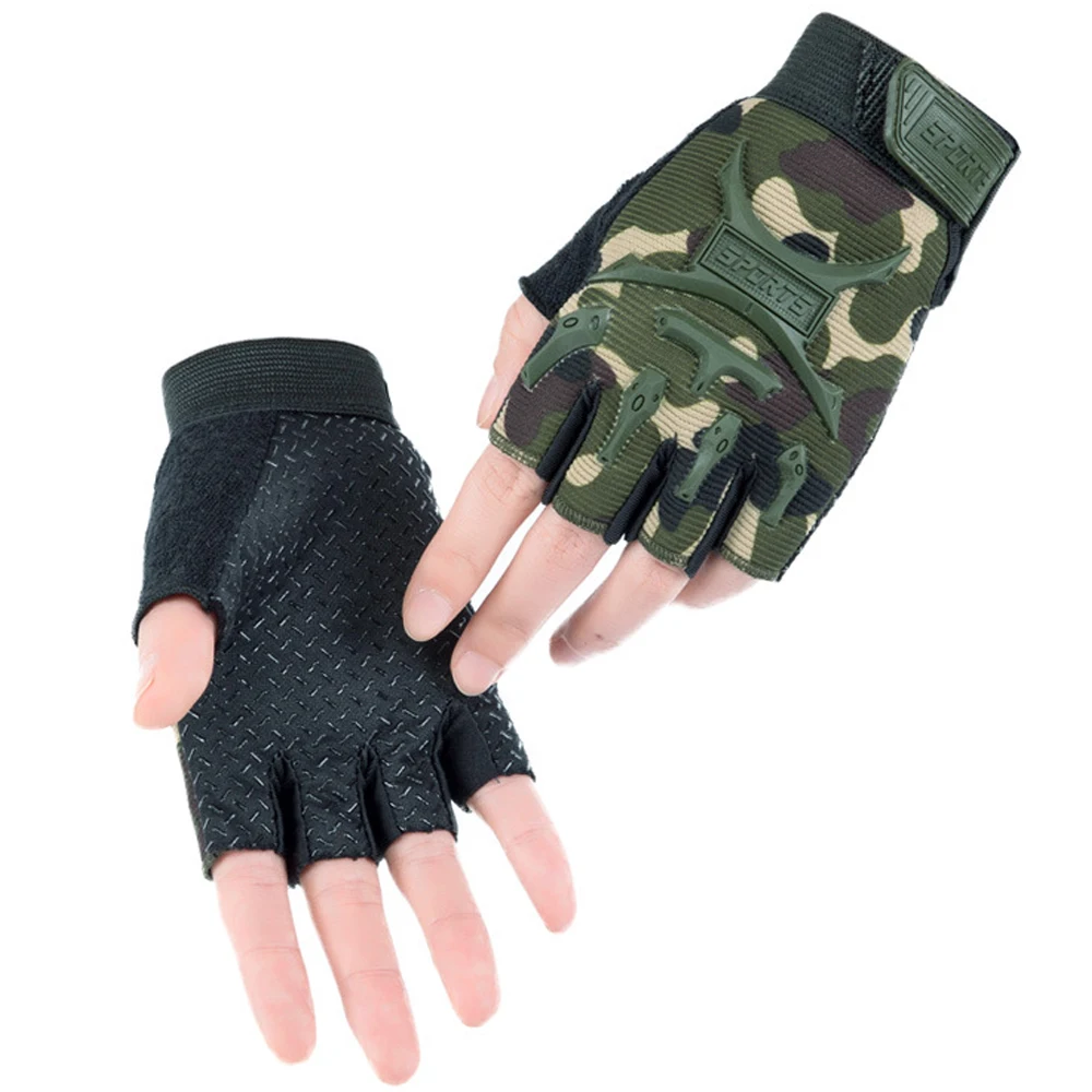 1 쌍 어린이 전술 핑거리스 장갑 육군 군사 카모 미끄 - Kids Outdoor Gloves 리뷰 및 가격
